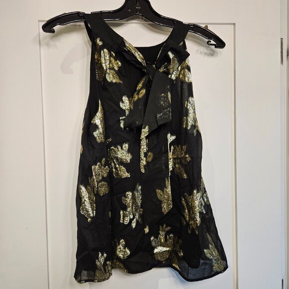 Cleo Gold Flower Halter Shirt - Picture 3 of 5